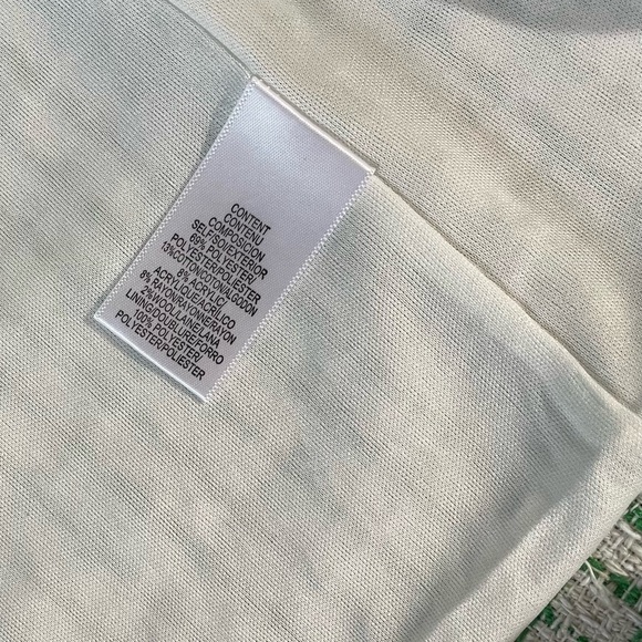 WAYF Tweed Cropped Blazer + Bralette Set Green and Cream Size Small - Picture 9 of 15